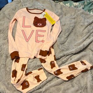 Girls cat pjs set